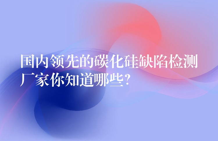 國內領先的碳化硅缺陷檢測廠家你知道哪些？