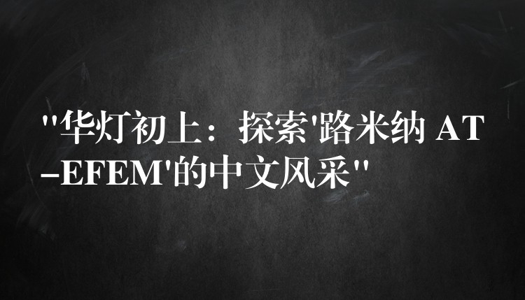 “華燈初上：探索’路米納 AT-EFEM’的中文風采”