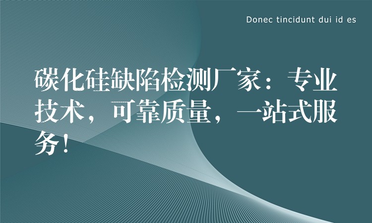 碳化硅缺陷檢測廠家：專業技術，可靠質量，一站式服務！