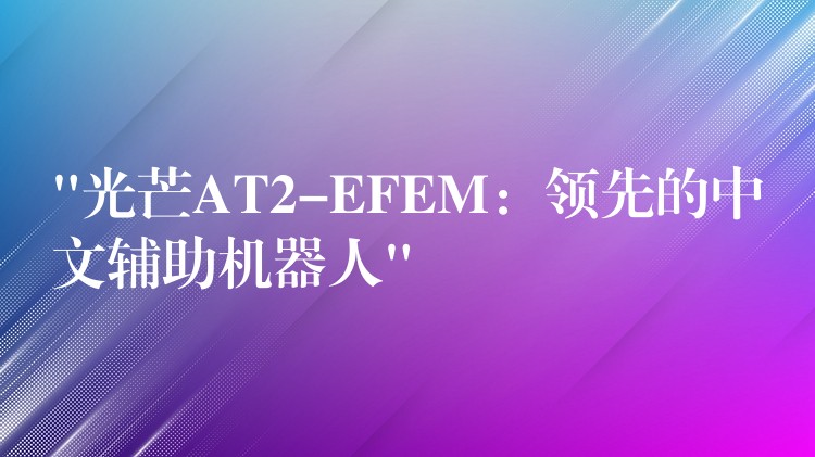 “光芒AT2-EFEM：領(lǐng)先的中文輔助機器人”