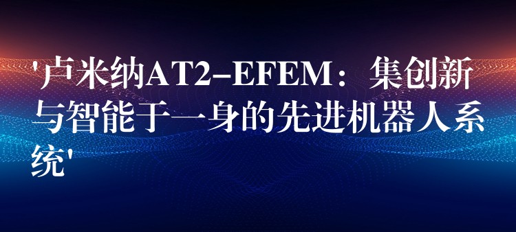 ‘盧米納AT2-EFEM：集創(chuàng)新與智能于一身的先進(jìn)機(jī)器人系統(tǒng)’