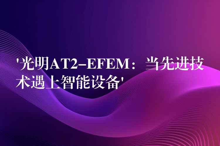 ‘光明AT2-EFEM：當(dāng)先進(jìn)技術(shù)遇上智能設(shè)備’