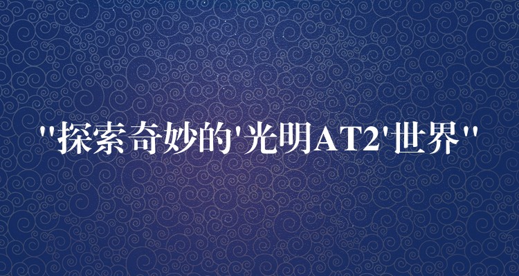 “探索奇妙的’光明AT2’世界”