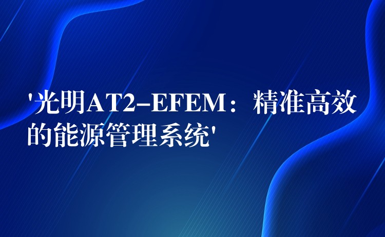 ‘光明AT2-EFEM：精準高效的能源管理系統(tǒng)’