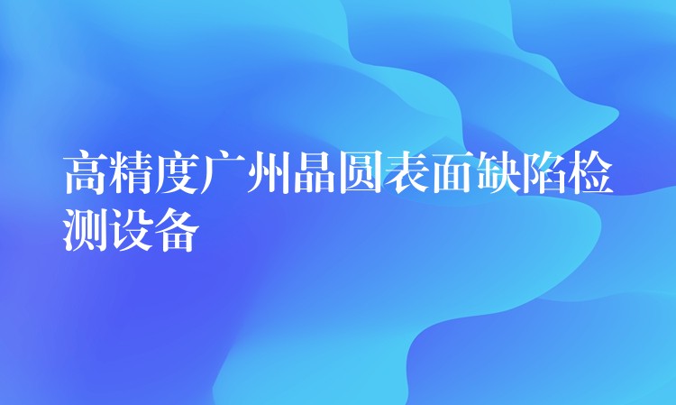 高精度廣州晶圓表面缺陷檢測設(shè)備