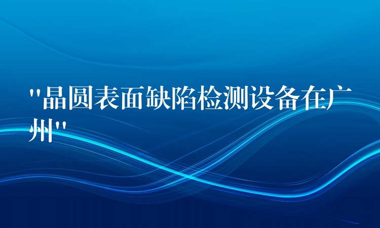 “晶圓表面缺陷檢測設備在廣州”