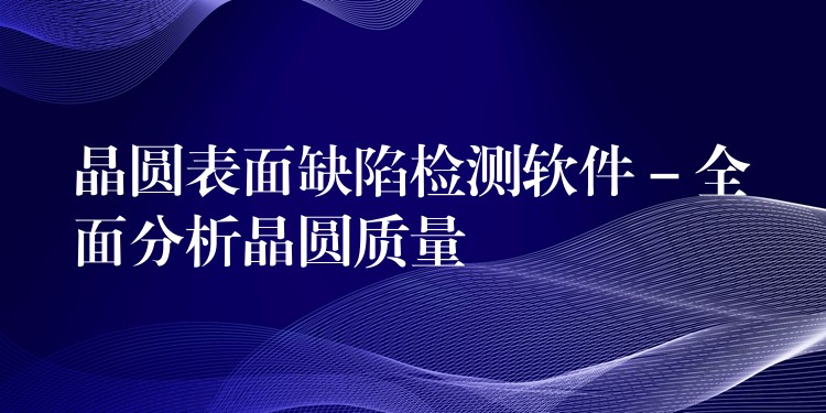 晶圓表面缺陷檢測軟件 – 全面分析晶圓質量