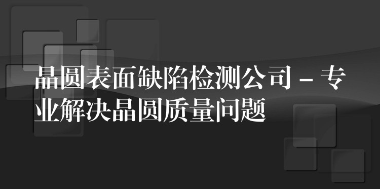 晶圓表面缺陷檢測公司 – 專業(yè)解決晶圓質(zhì)量問題